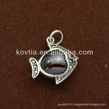 Pendentif en argent sterling 925 en forme de poisson mignon